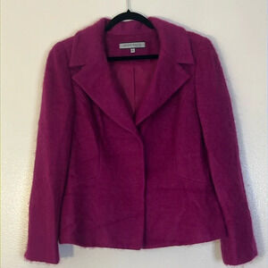 Anne Klein | Purple Mohair Wool blend blazer suit jacket Women’s size 12 fuzzy